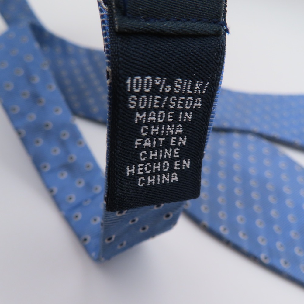 Nautica Bow Tie Silk Blue White Polka Dot 2.25" Wide - Picture 4 of 5